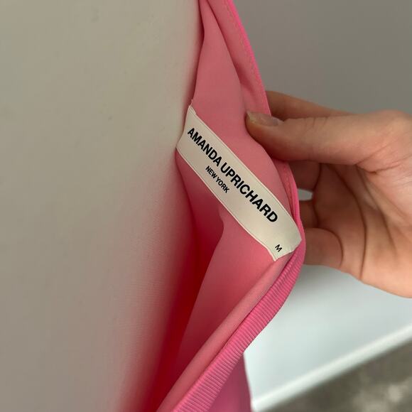 Amanda Uprichard Bright Pink Spring Blouse Top One Shoulder Preppy Size Medium - Picture 6 of 8